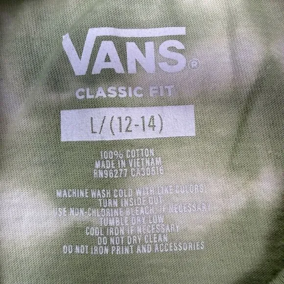 Vans Tie Dye Outfit 3 Piece Hoodie‎ Shirt Shorts Green White Youth M/L 12/14 - Picture 5 of 14